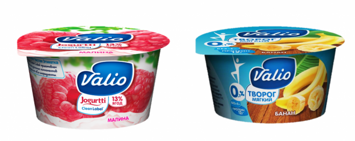 Весенние новинки Valio Clean Label: йогурт c с малиной и творог c бананом
