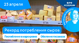 Новости за 5 минут: рекорд потребления сыров, послабления в маркировке и обеление госзаказа